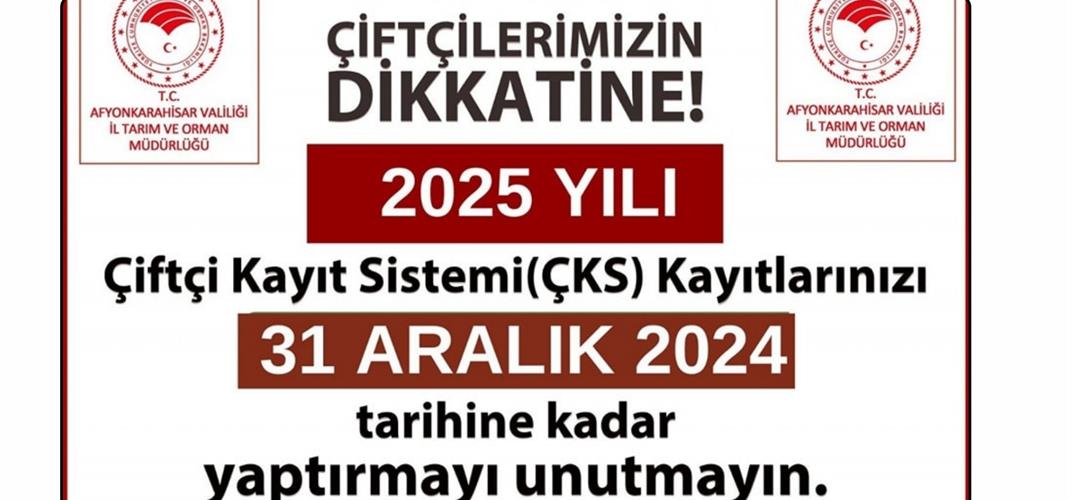 ÇİFTÇİLERİMİZİN DİKKATİNE