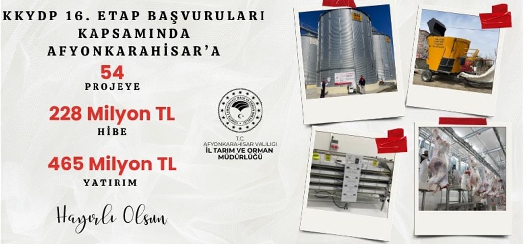 54 PROJEYE 465 MİLYON TL YATIRIM, 228 MİLYON TL HİBE DESTEĞİ